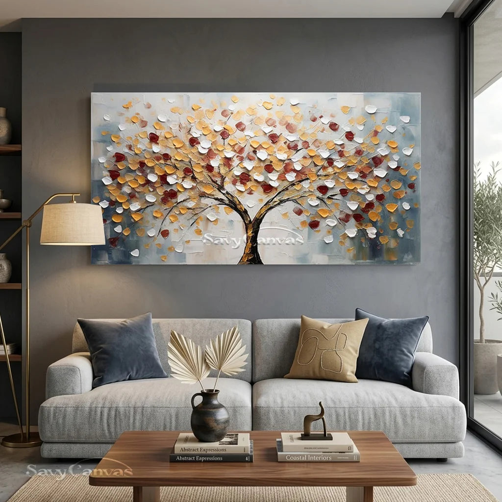 Tree of Life Wall Art | Large Textured Landscape Painting Canvas #ZZ 179