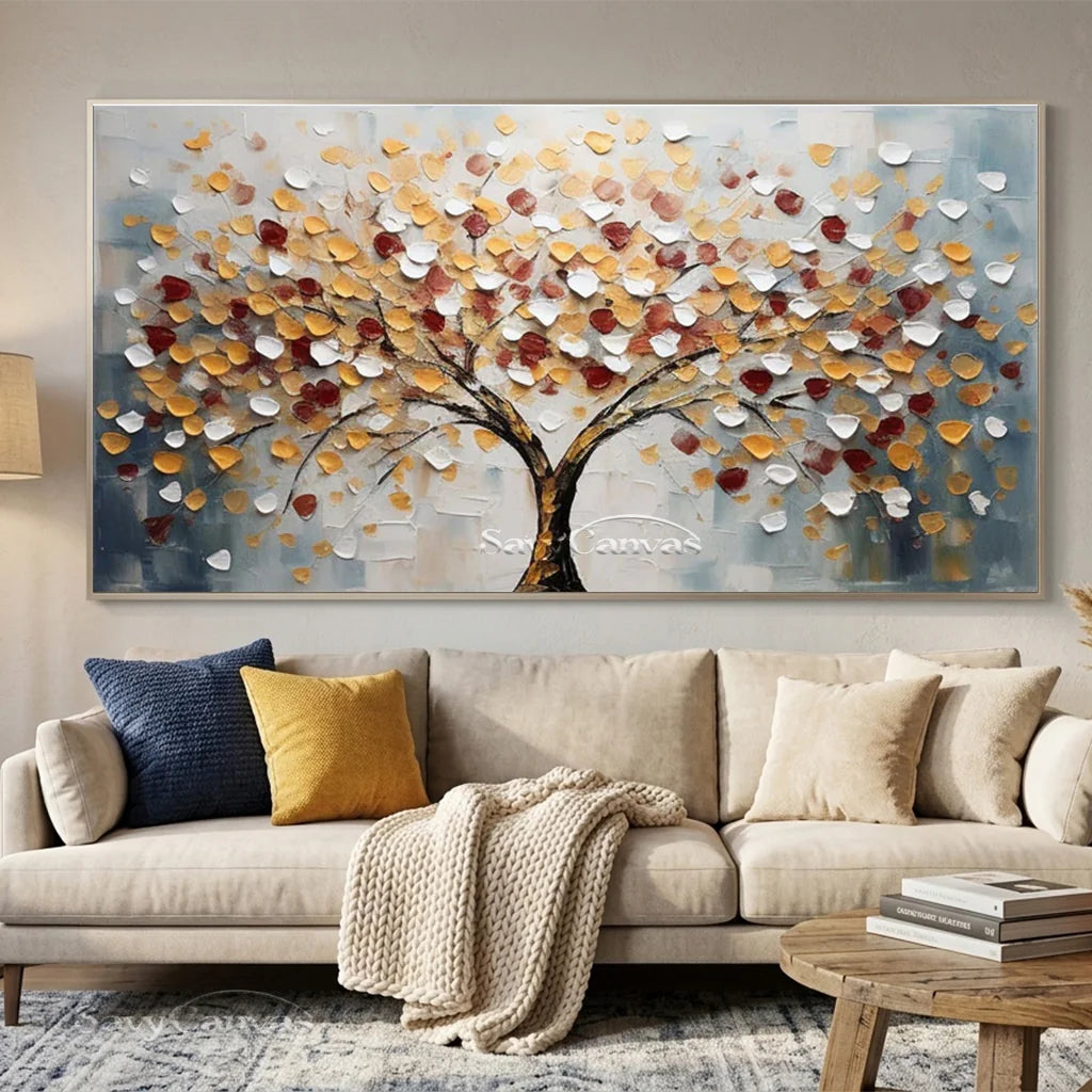 Tree of Life Wall Art | Large Textured Landscape Painting Canvas #ZZ 179