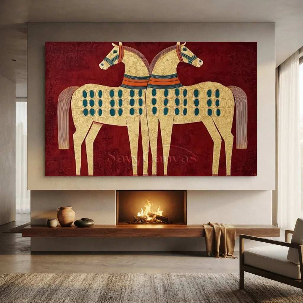 Handcrafted expressionist heavy textured oil painting in a black frame featuring three stylized cowboys in neutral earth tones, ideal for modern living room or office wall decor.