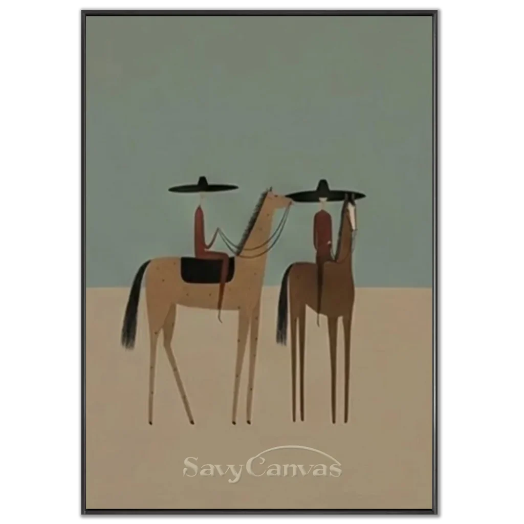 Handmade Folk Cowboy Art | Vintage Western Canvas Painting #SS 342