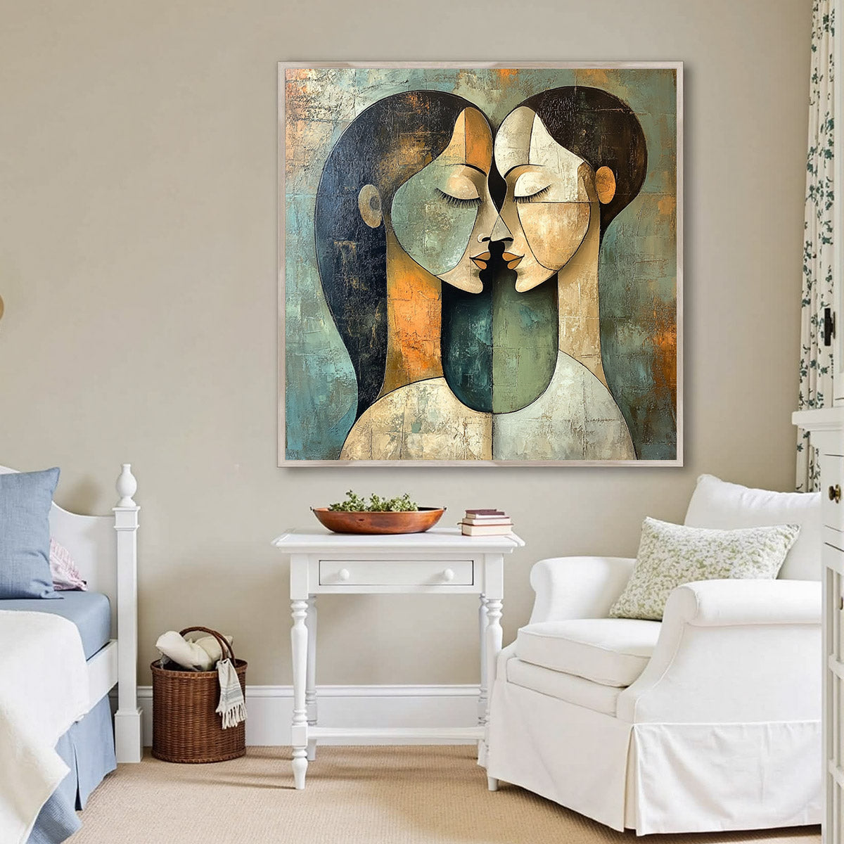 Gustav Klimt 愛の絵画 大きい金色フレーム Gustav Klimt 愛の絵画