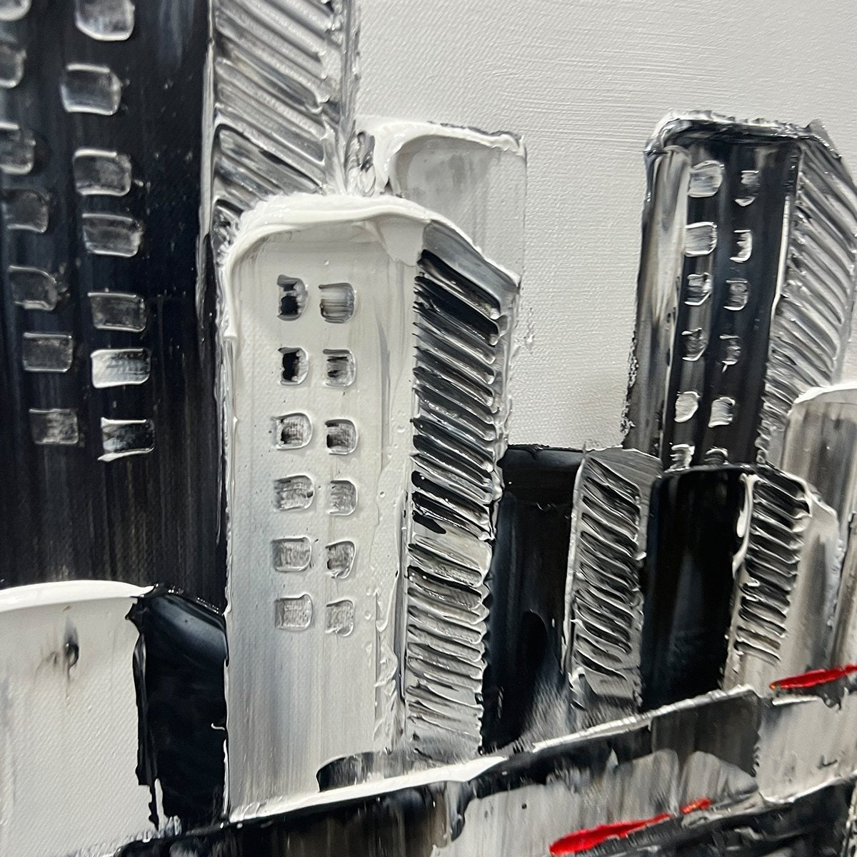 Black & White City Art | Modern Landscape Painting #ZZ 256