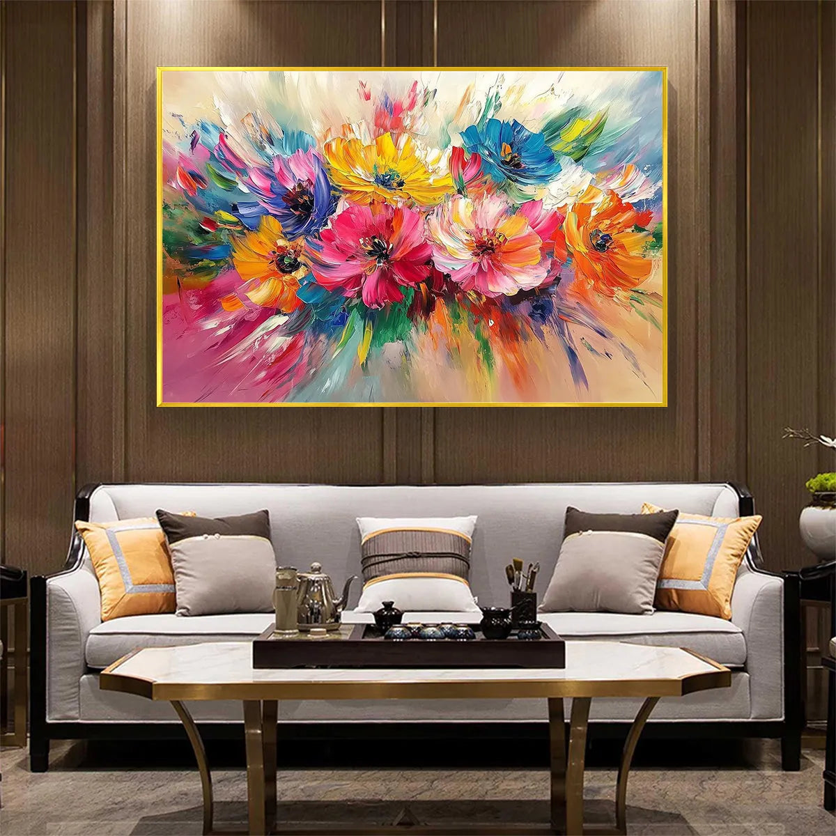 Explosion of Color Abstract Art | Vibrant Floral Painting