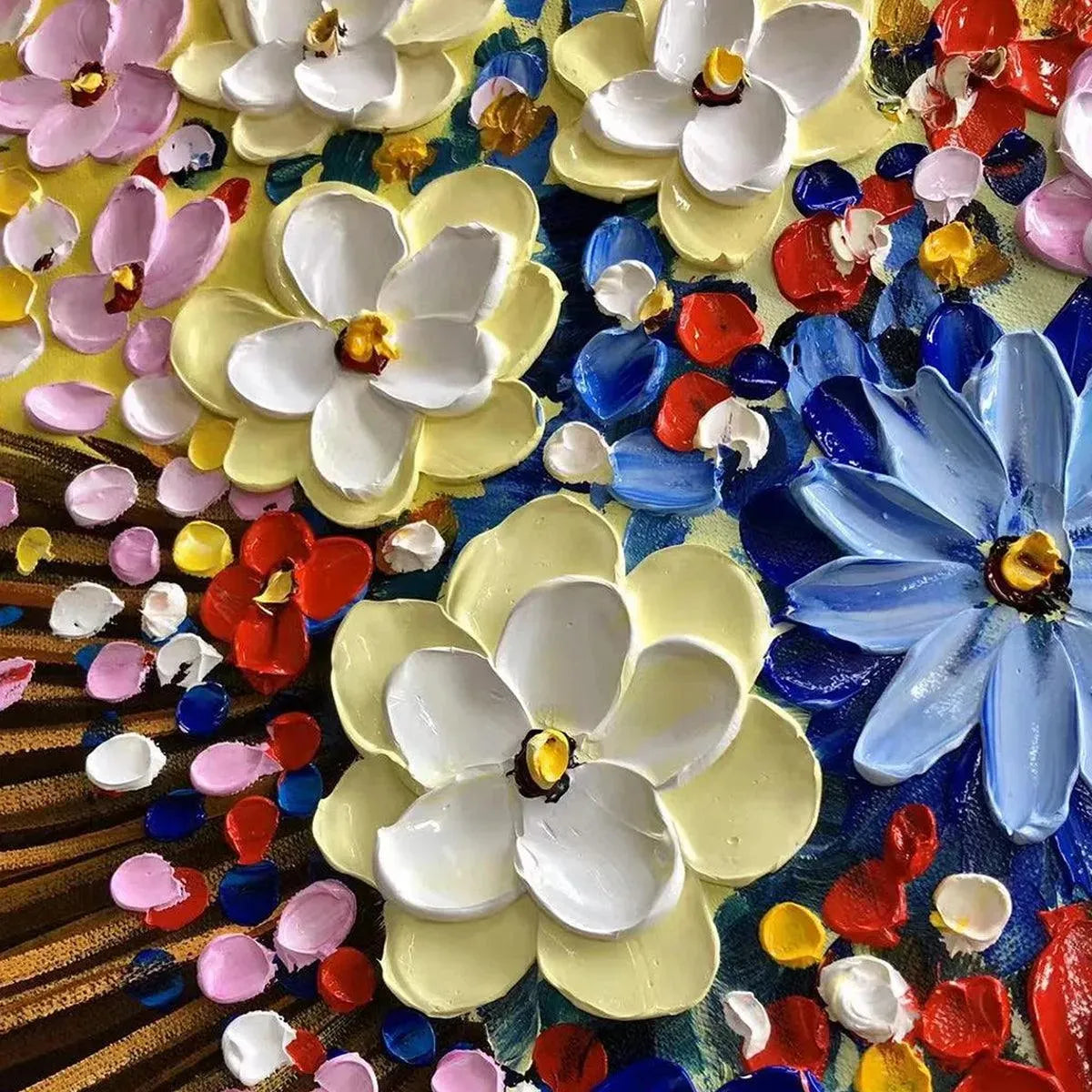 Rainbow Flower Bouquet Painting | Colorful 3D Textured Art #AA 172