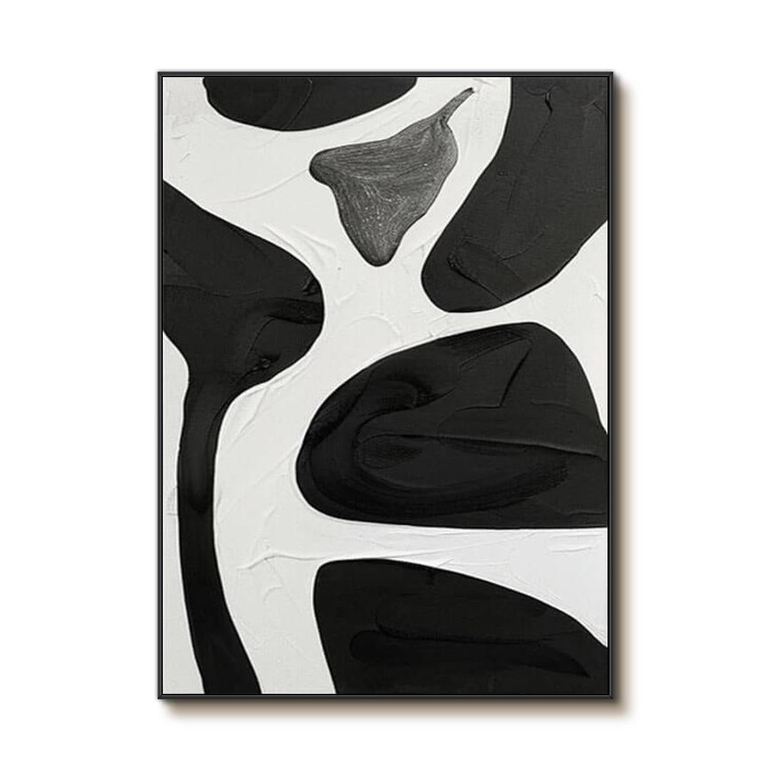 Wabi Sabi Wall Art | Textured Black & White Abstract #AA 161