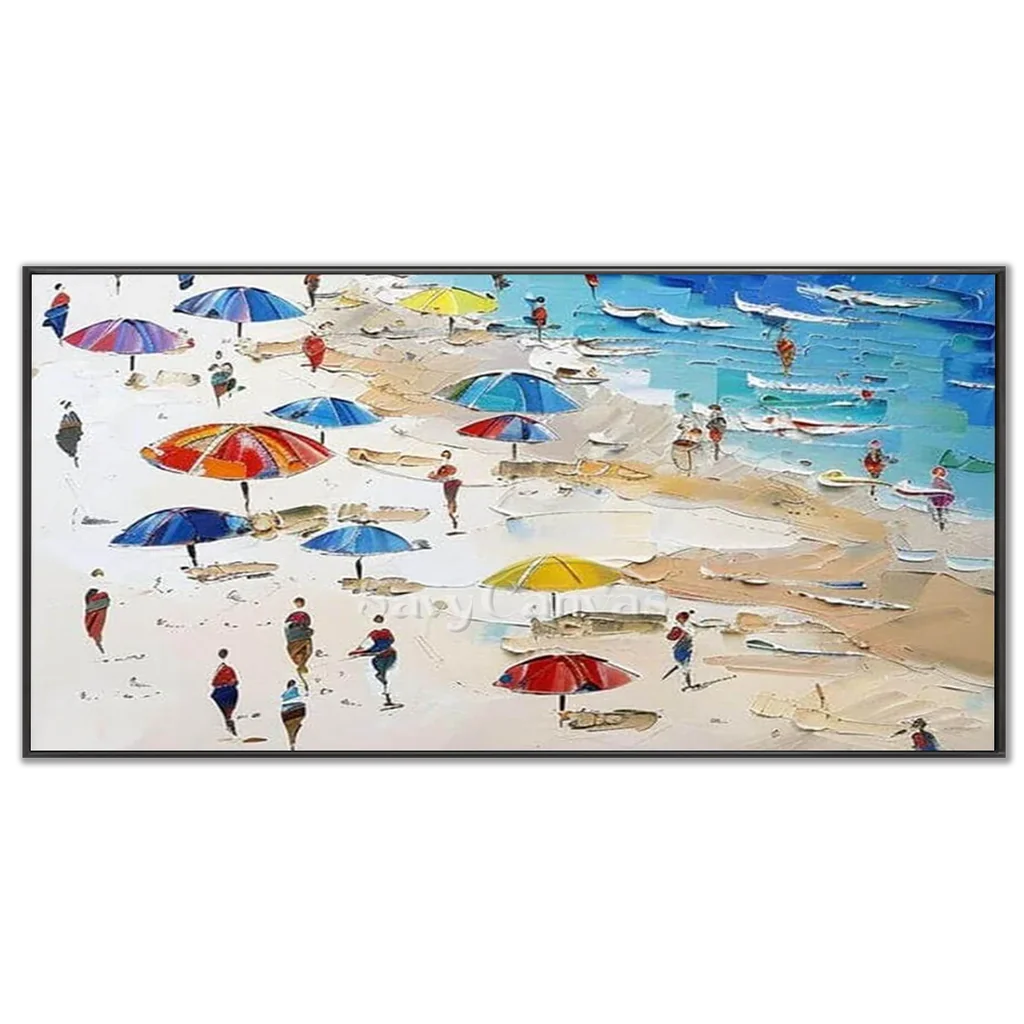 Vibrant Summer Beach Painting | Cheerful Coastal Art #AA 278