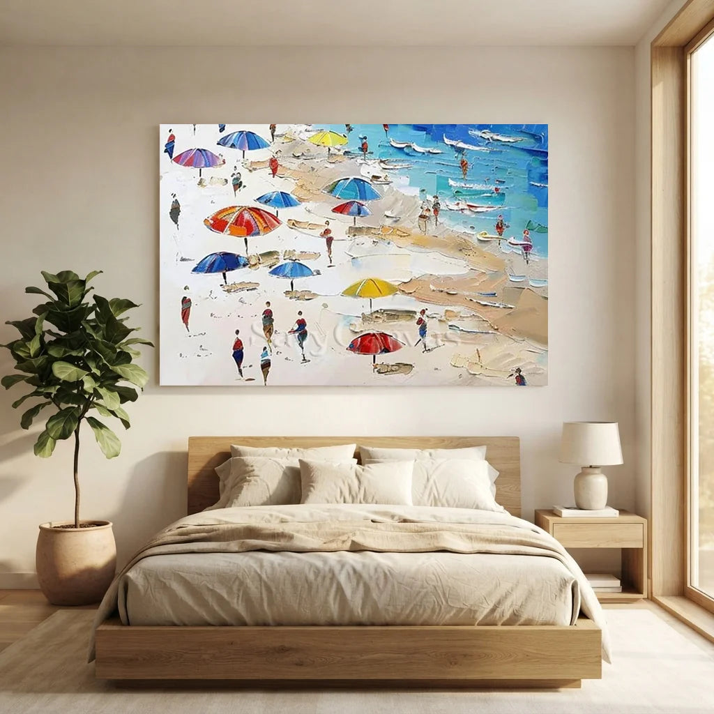 Vibrant Summer Beach Painting | Cheerful Coastal Art #AA 278