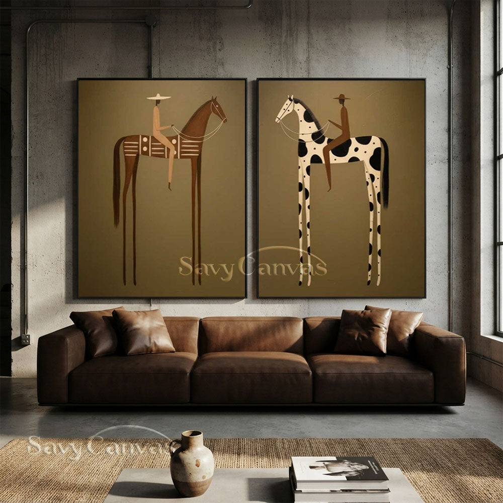 Textured Retro Long-Legged Animal Canvas Art #SS 277