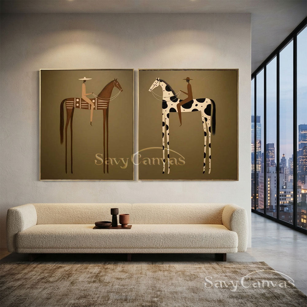 Textured Retro Long-Legged Animal Canvas Art #SS 277