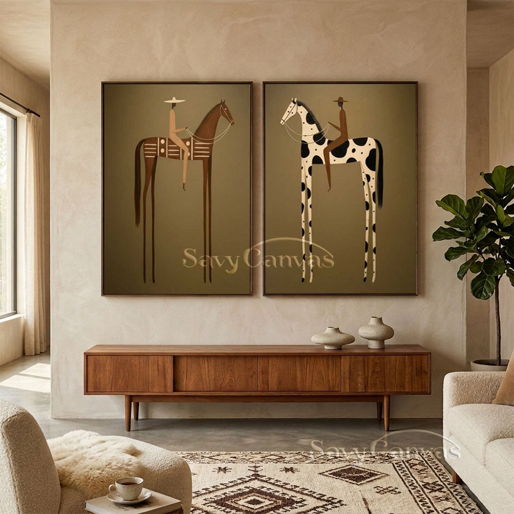Textured Retro Long-Legged Animal Canvas Art #SS 277