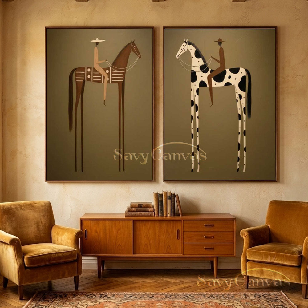 Textured Retro Long-Legged Animal Canvas Art #SS 277