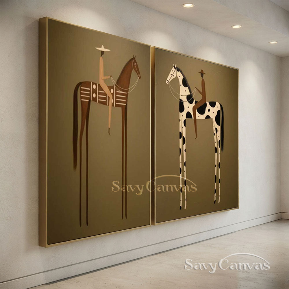 Textured Retro Long-Legged Animal Canvas Art #SS 277