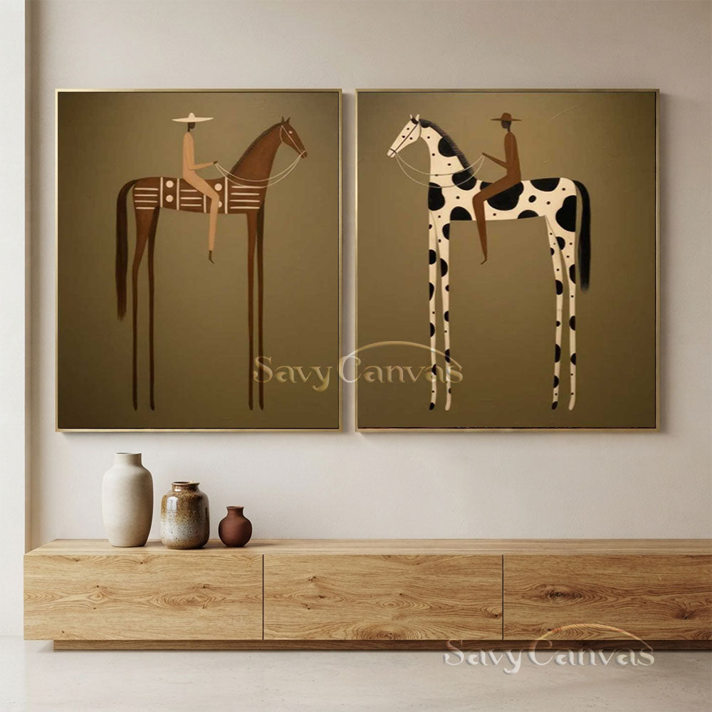 Textured Retro Long-Legged Animal Canvas Art #SS 277