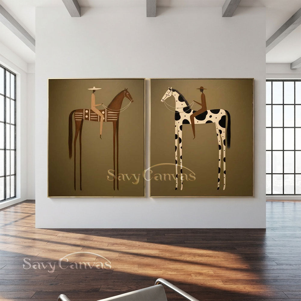 Textured Retro Long-Legged Animal Canvas Art #SS 277