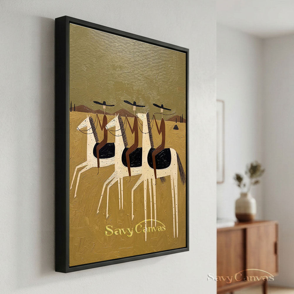 Western Three Riders Horse Oil Painting #SS 231