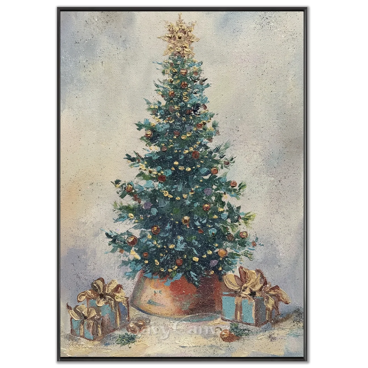 Vintage-Christmas-Tree-Oil-Painting-black-frame-02.webp