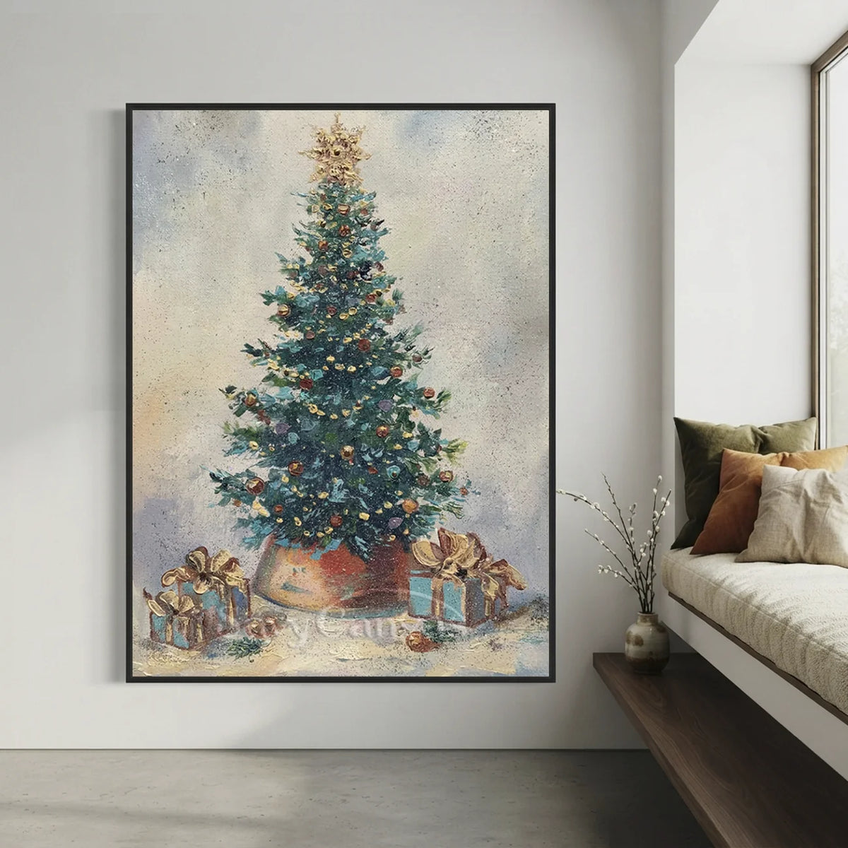 Vintage-Christmas-Tree-Oil-Painting-for-lounge-07.webp