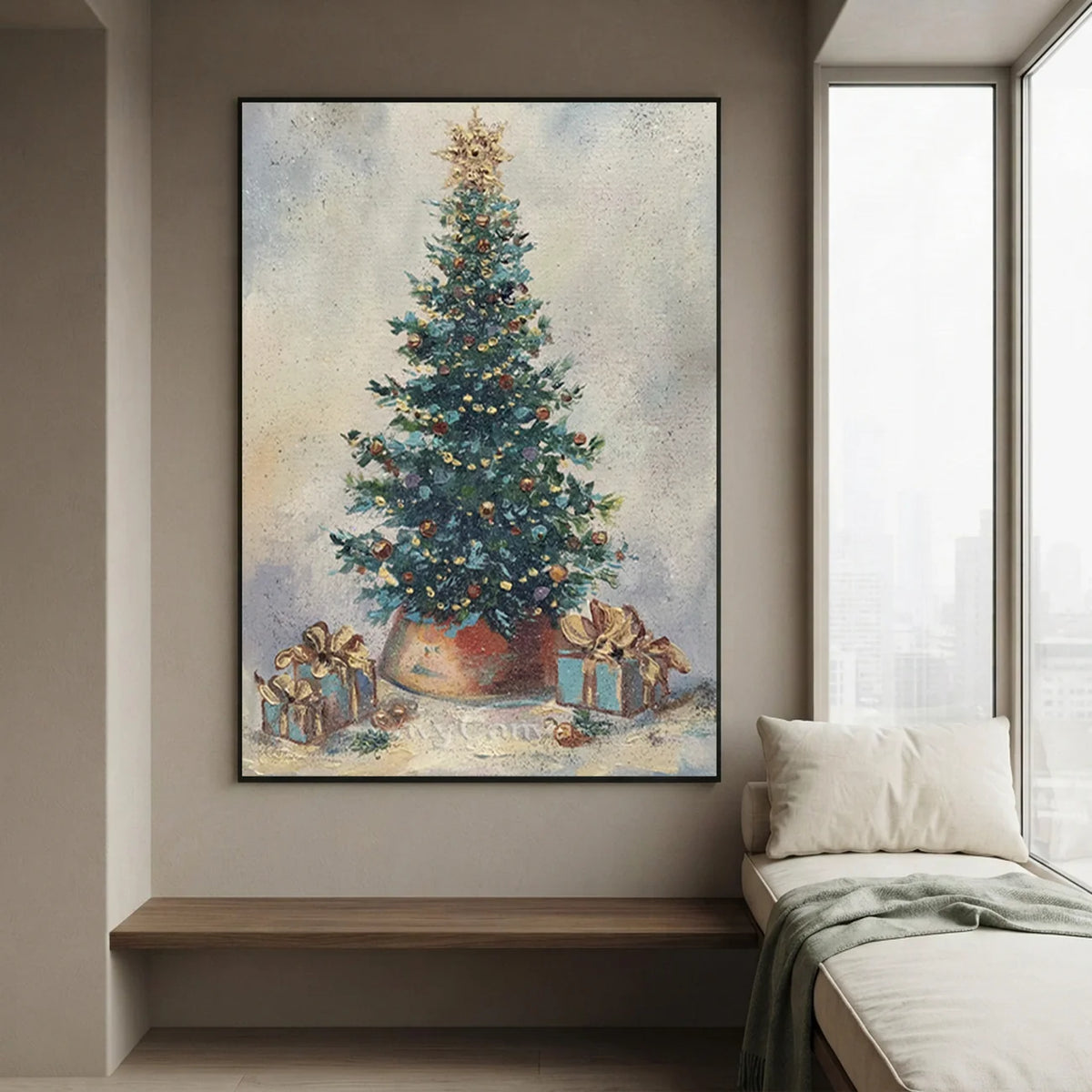 Vintage-Christmas-Tree-Oil-Painting-for-wall-by-the-window-04.webp