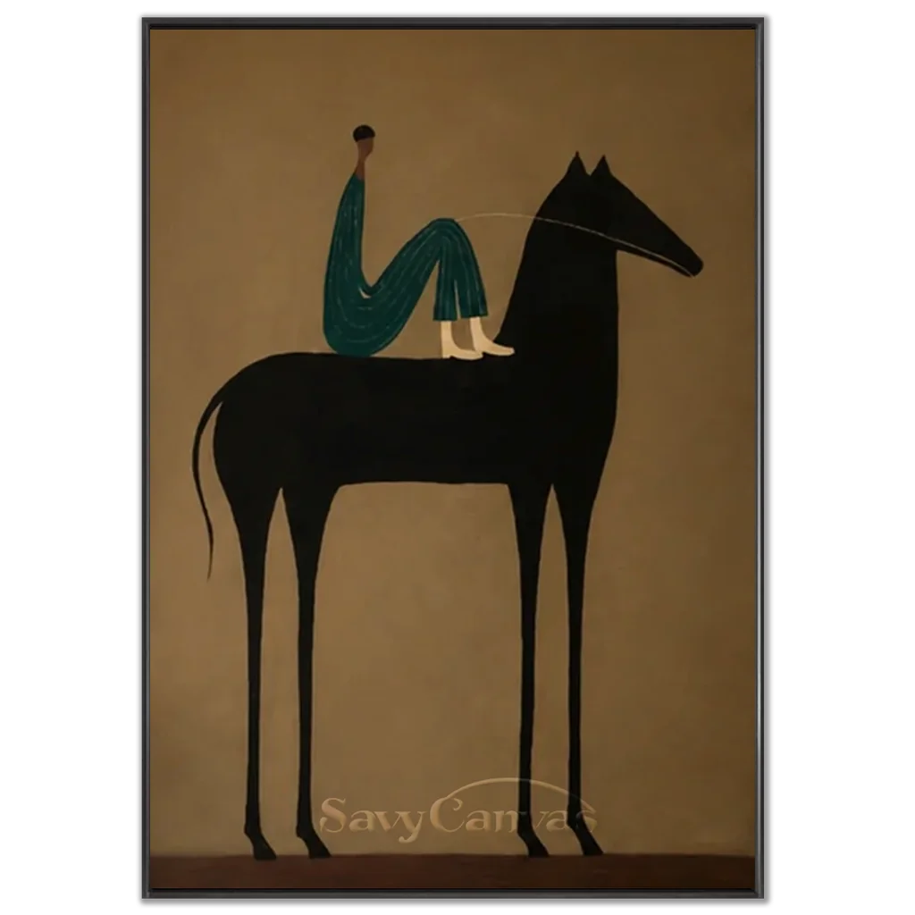 Expressionist Rider Animal Handmade Oil Painting #SS 343
