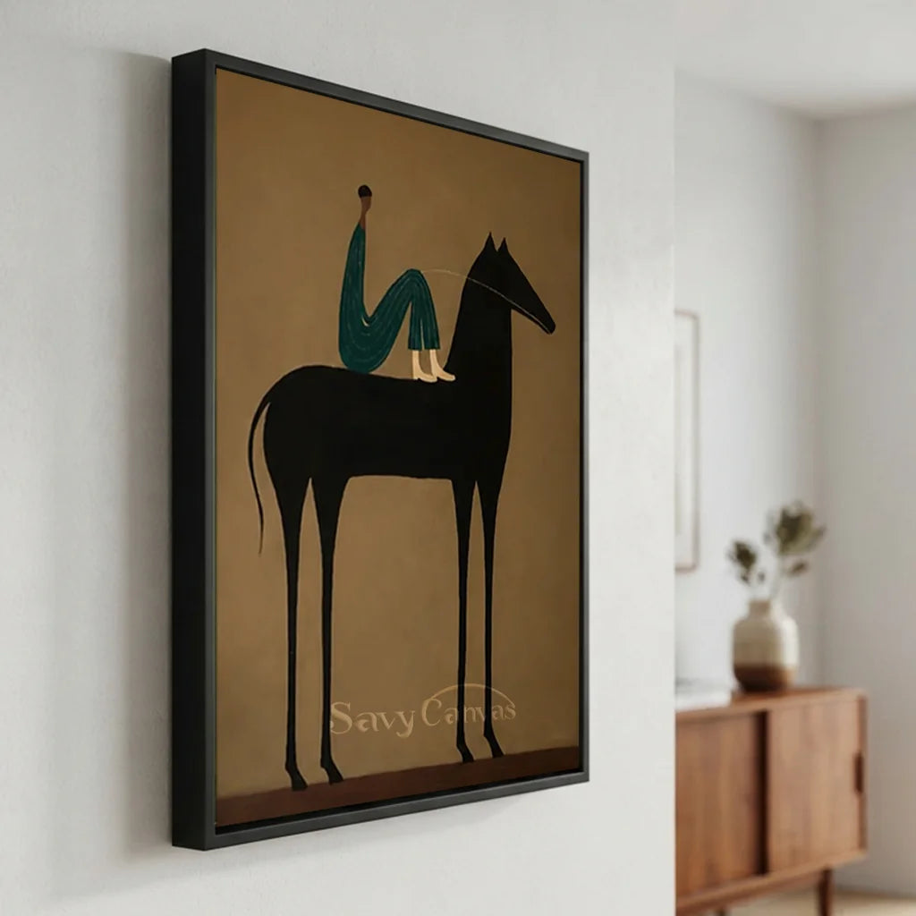 Expressionist Rider Animal Handmade Oil Painting #SS 343
