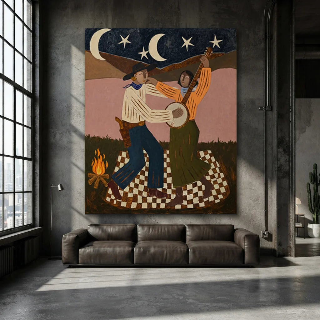 Vintage_Americana_Art_Campfire_Dance-for-industrial-style-deocr-01.webp