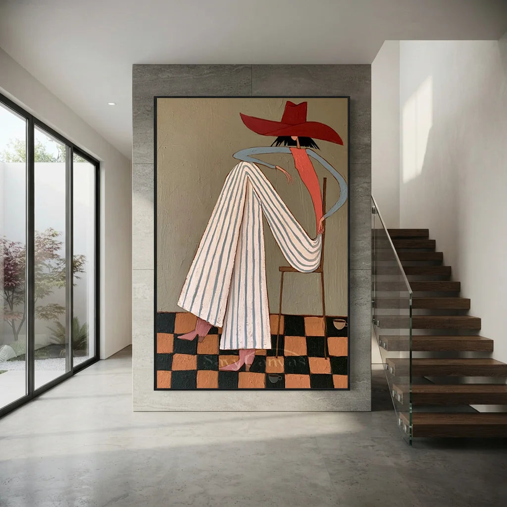 Vintage_Americana_Art_Checkered_Leisure-for-modern-staircase-decor-07.webp