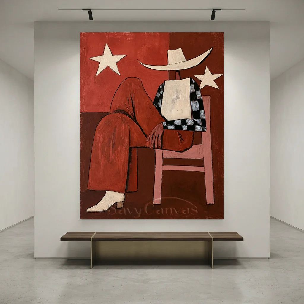 Vintage_Americana_Art_Crimson_Star_Companion-for-minimalist-wall-04.webp
