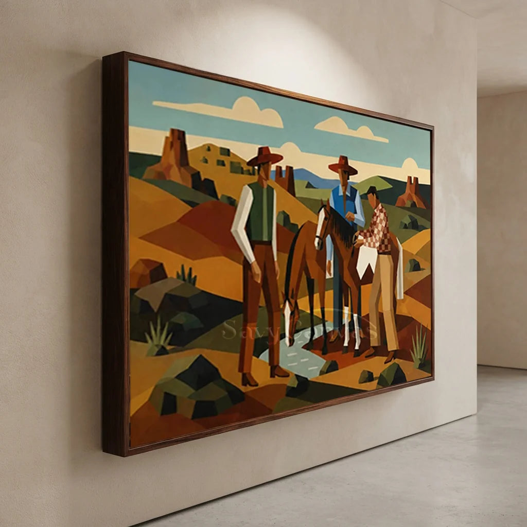 Vintage_Americana_Art_Desert_Creek_Cowboy_Gathering-for-hallway-decor-05.webp