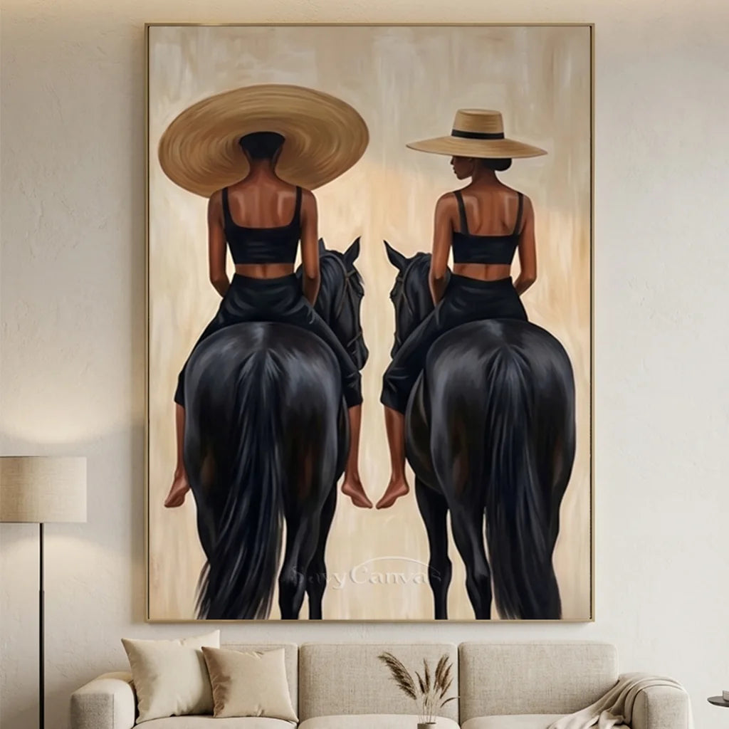 Vintage_Americana_Art_Golden_Saddle_Poise-for-large-living-room-01.webp