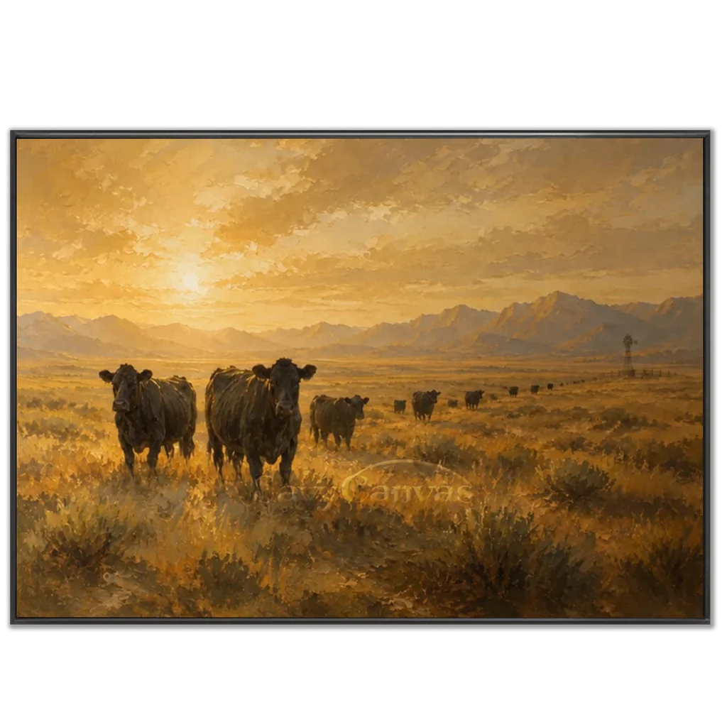 Vintage_Americana_Art_Golden_Silence_of_the_Open_Prairie-black-frame-02.webp