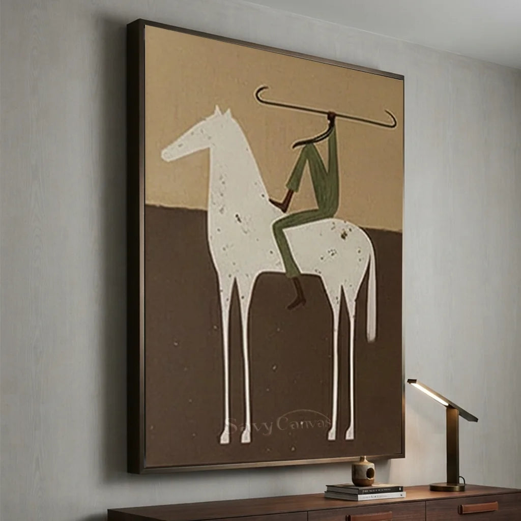 Vintage_Americana_Art_Green_Rider_Journey-for-study-wall-05.webp