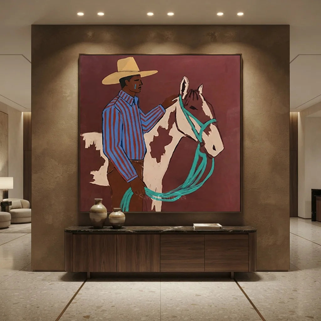 Vintage_Americana_Art_Horse_&_Herder-for-High-end-hotels-wall-06.webp