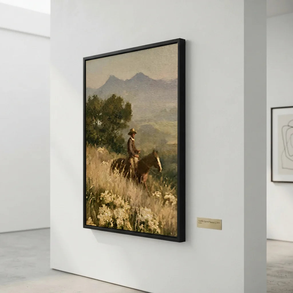 Vintage_Americana_Art_Meadow_Twilight_Horseman-for-hallway-08.webp