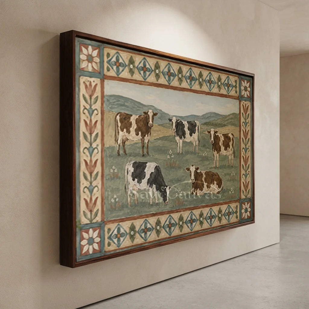 Vintage_Americana_Art_Pasture_Cow_Quintet-for-hallway-decor-08.webp