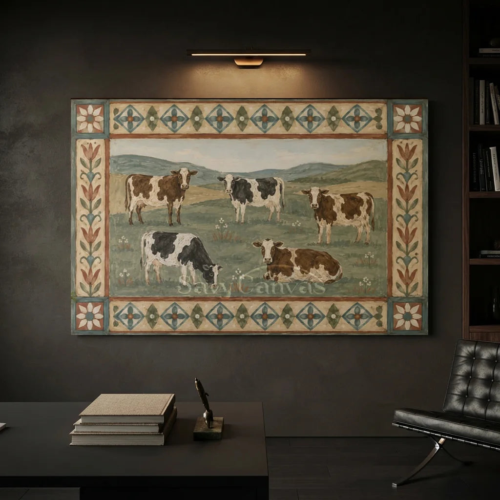 Vintage_Americana_Art_Pasture_Cow_Quintet-for-study-room-decor-06.webp