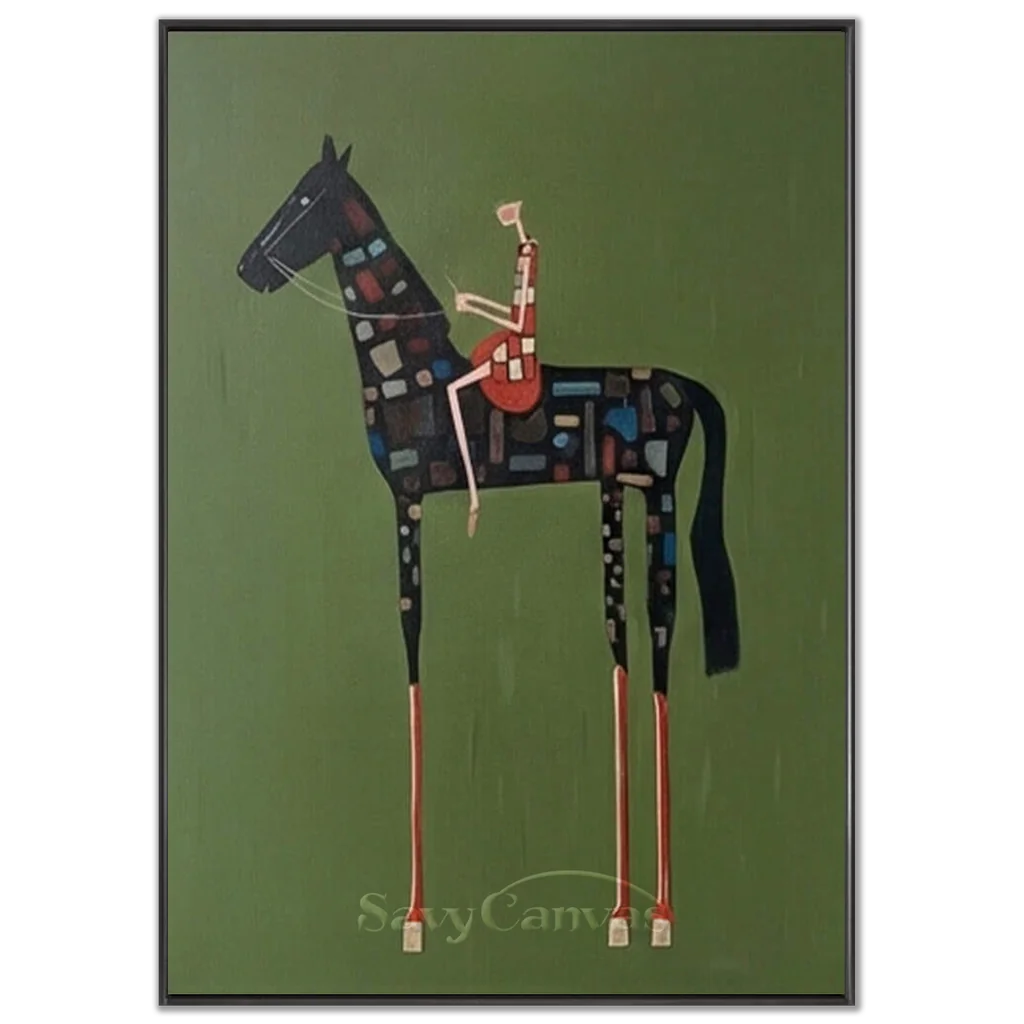 Vintage_Americana_Art_Patchwork_Rider-black-frame-02.webp