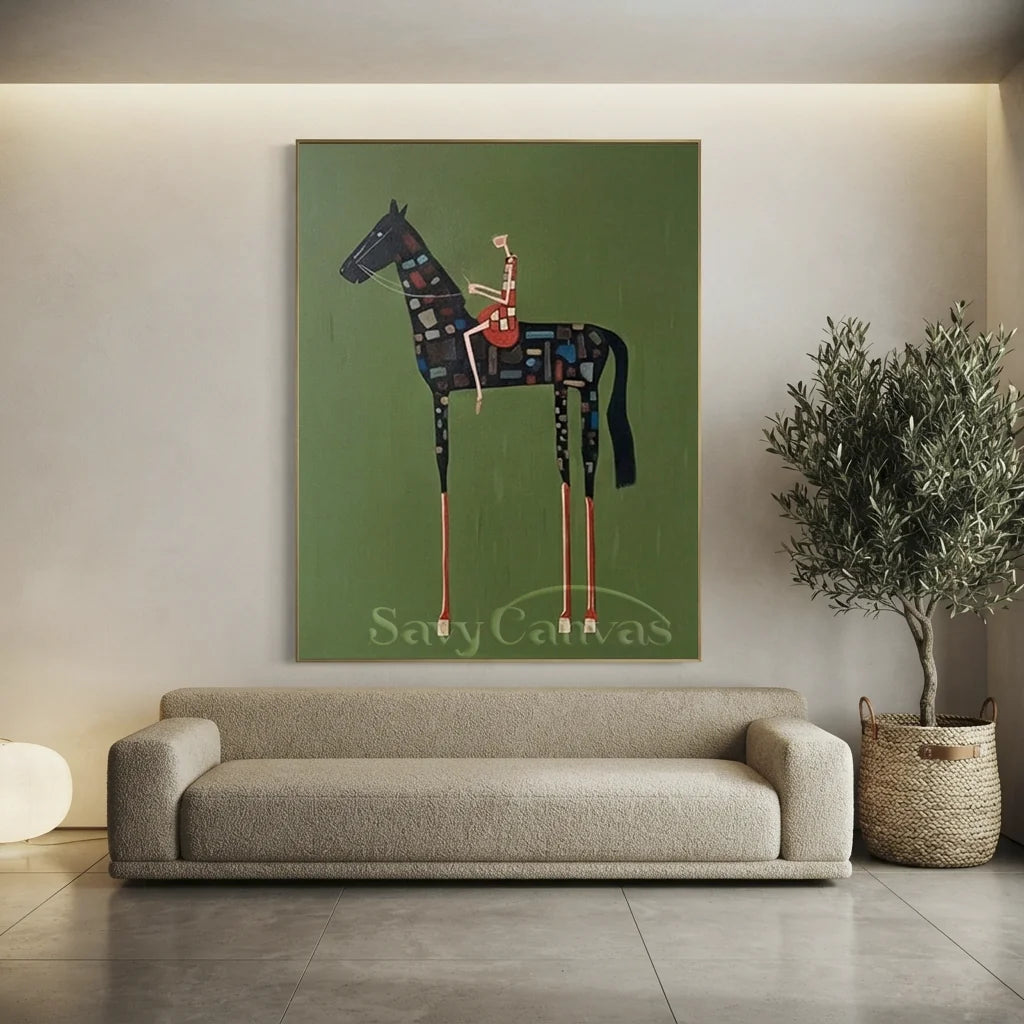 Vintage_Americana_Art_Patchwork_Rider-for-modern-living-room2-03.webp