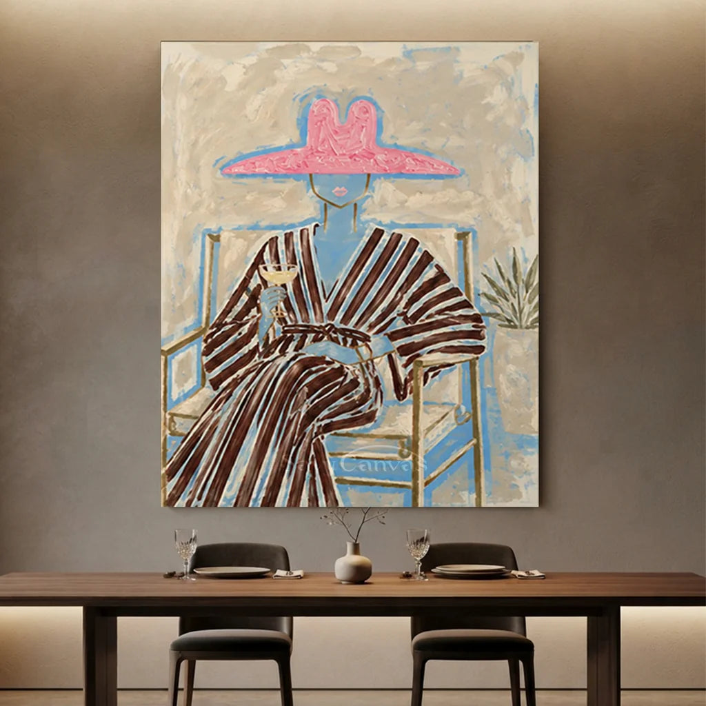 Vintage_Americana_Art_Pink_Hat_Leisure-for-elegant-restaurant-07.webp