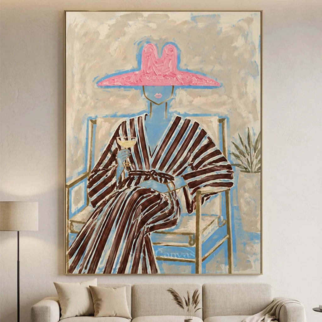 Vintage_Americana_Art_Pink_Hat_Leisure-for-large-living-room-09.webp