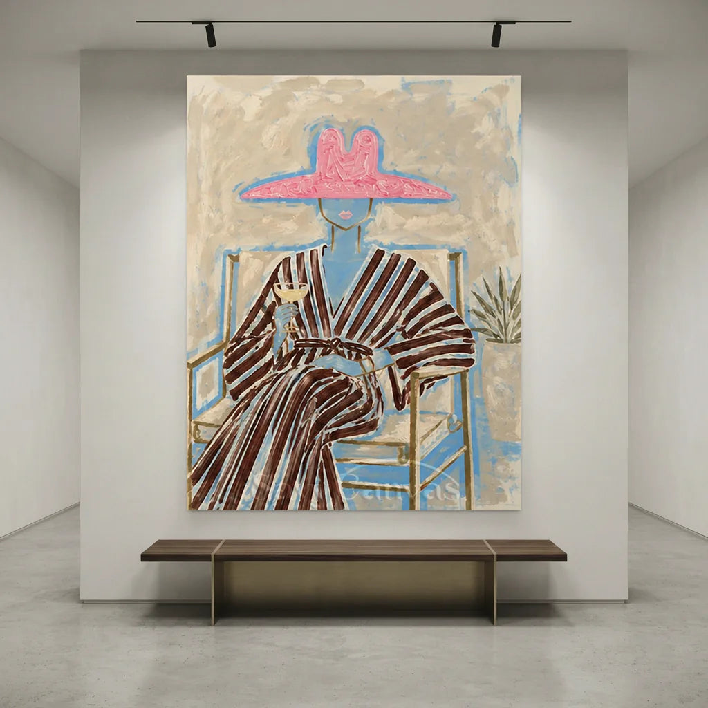 Vintage_Americana_Art_Pink_Hat_Leisure-for-minimalist-wall-01.webp