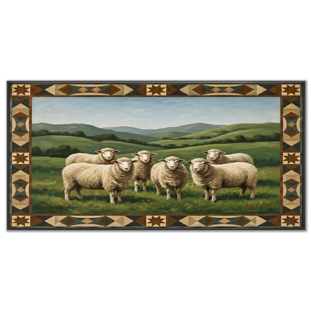 Vintage_Americana_Art_Prairie_Sheep_Flock-black-frame-03.webp