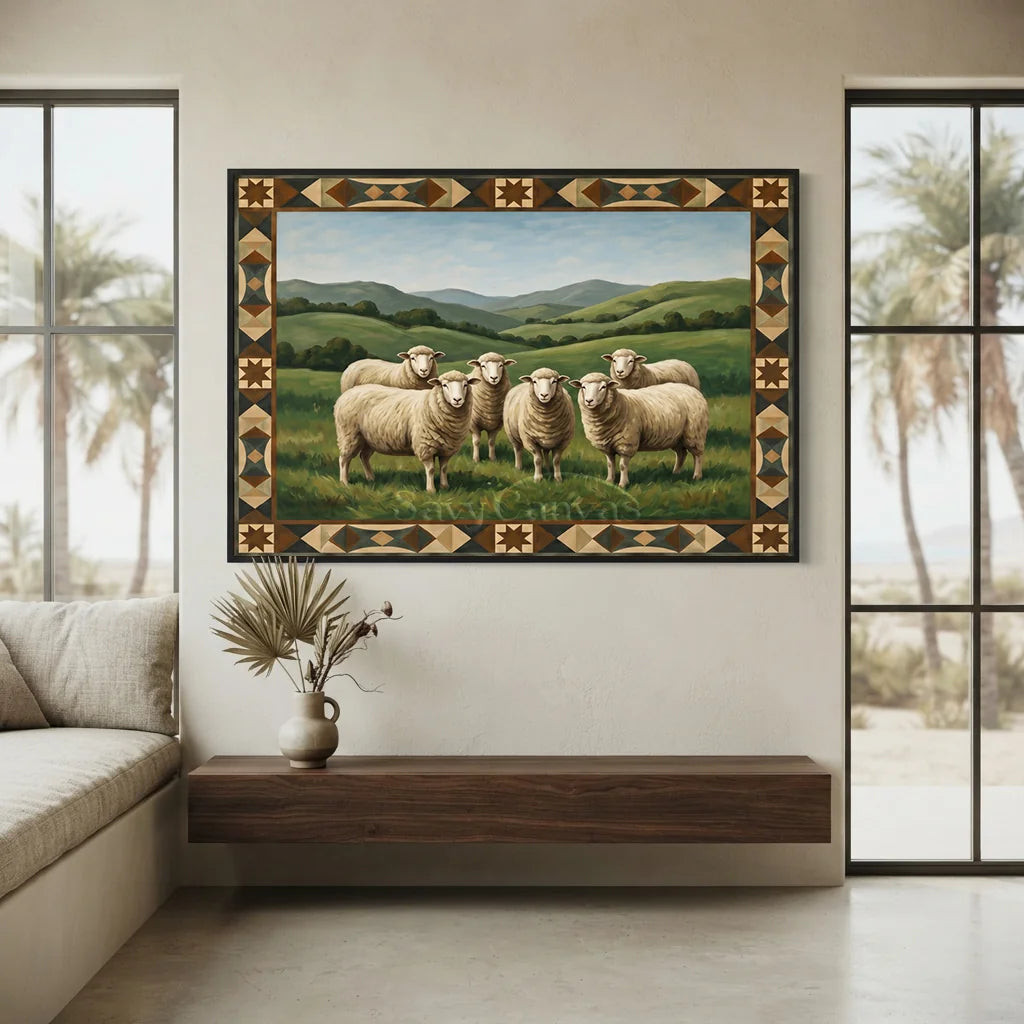 Vintage_Americana_Art_Prairie_Sheep_Flock-for-wall-between-window-05.webp