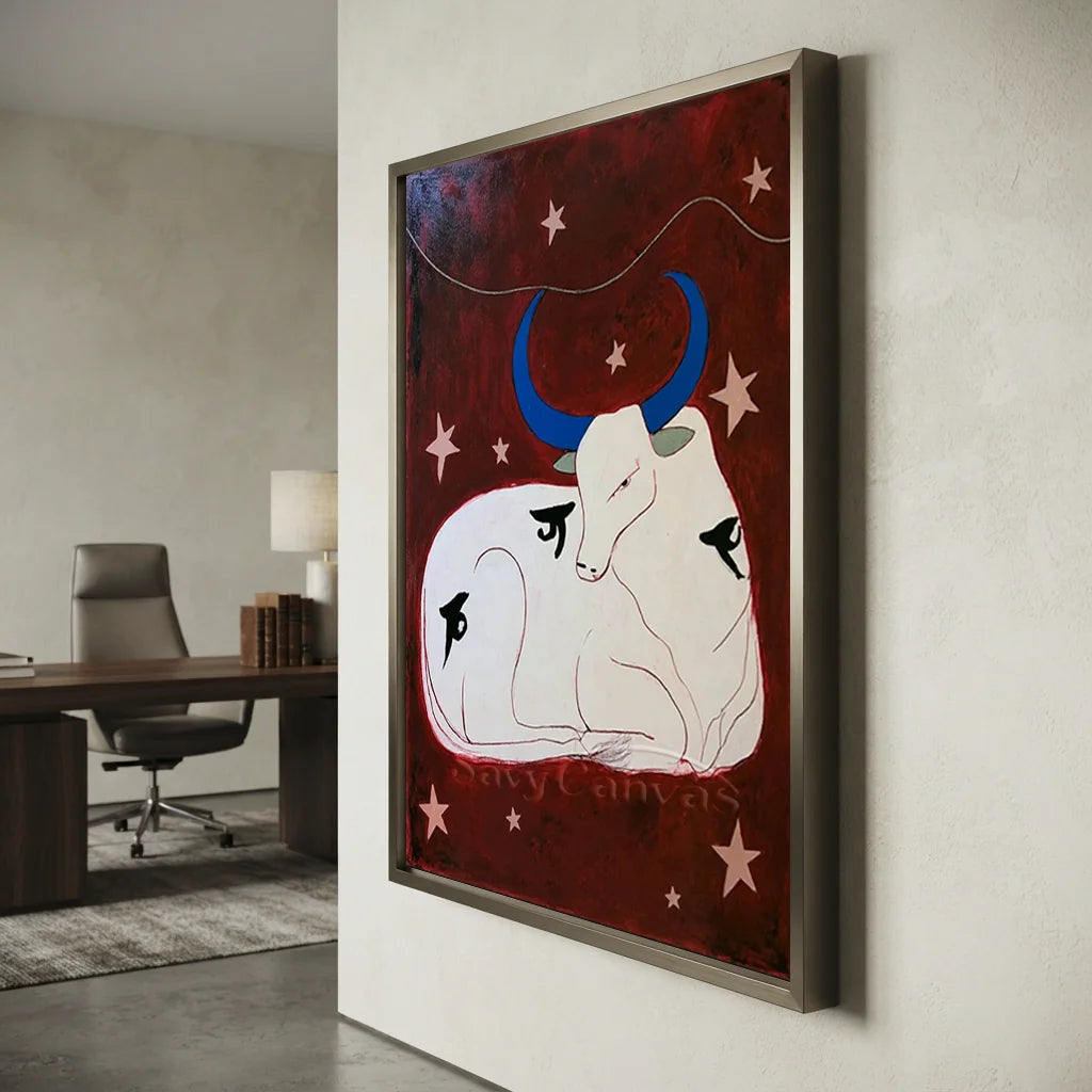 Vintage_Americana_Art_Starfall_Over_The_Resting_Steer-for-study-wall1-08.webp
