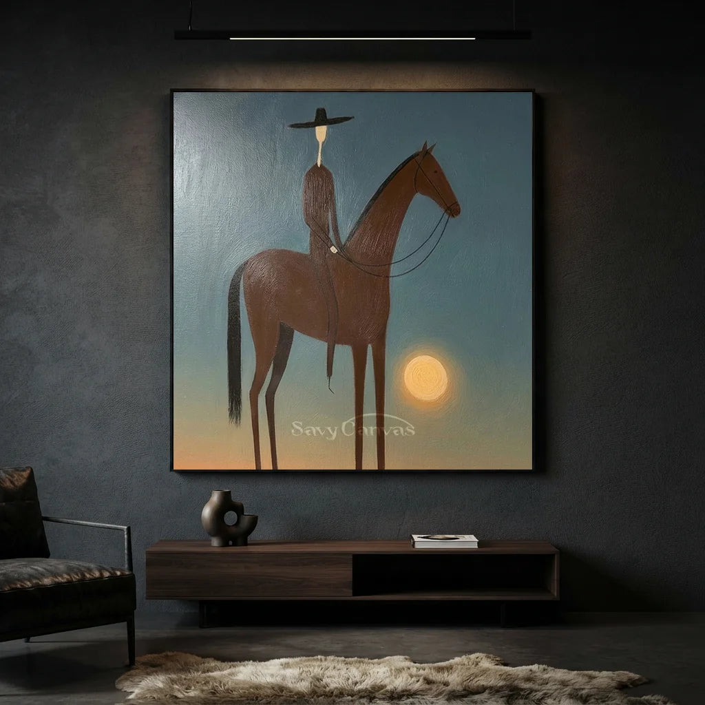 Vintage_Americana_Art_Sunset_Rider_Silhouette-for-Luxurious-Study-decor-06.webp