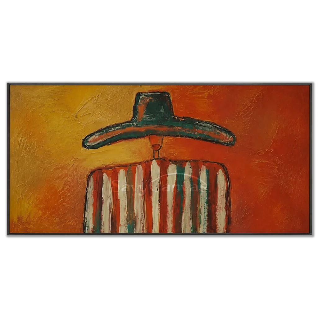 Vintage_Americana_Art_Sunset_Sombrero_Striped_Silhouette-black-frame-03.webp
