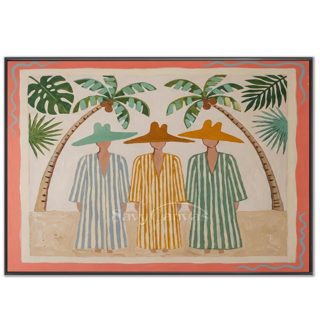 Vintage_Americana_Art_Tropical_Trio_Gathering-black-frame-02.webp