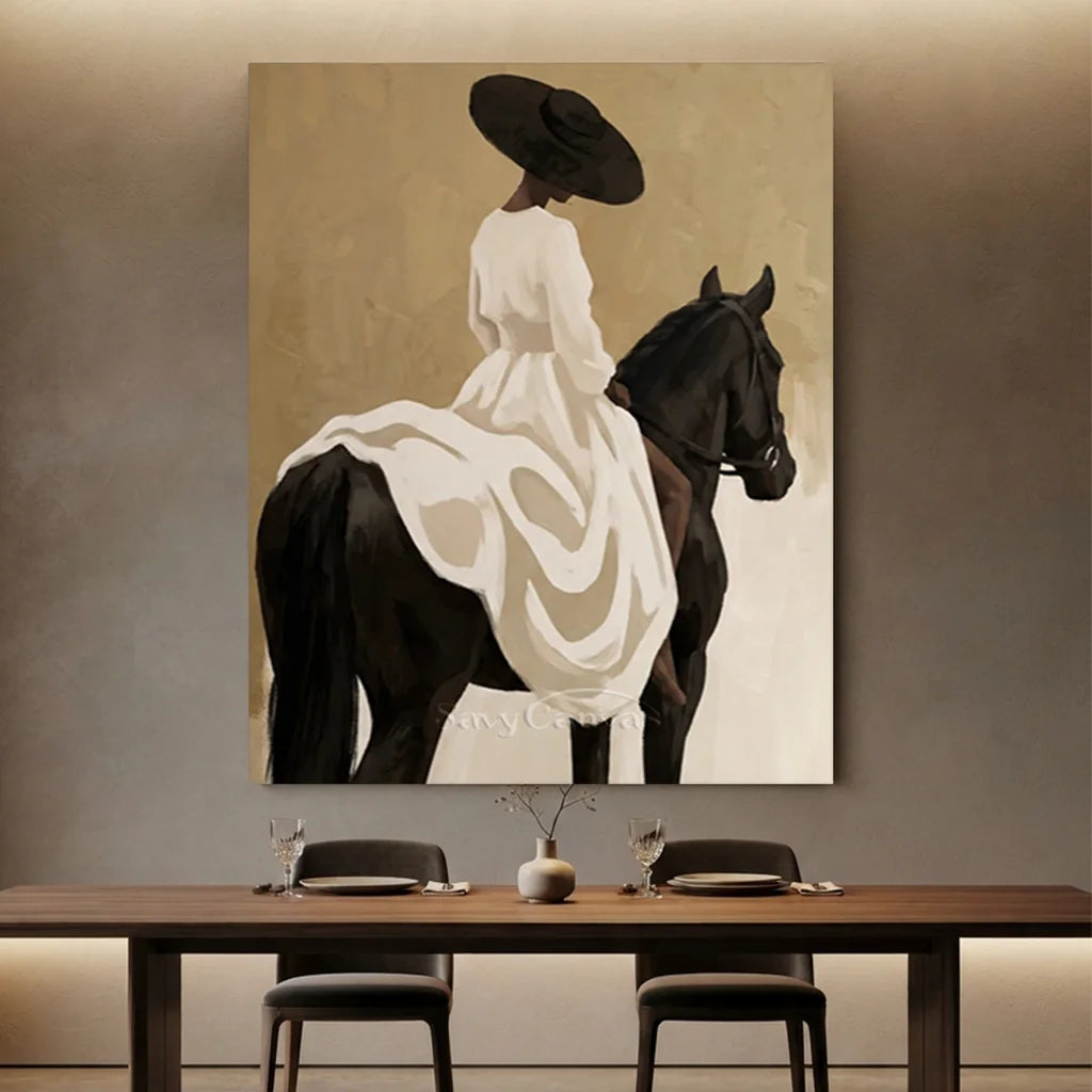 Vintage_Americana_Art_White_Gown_Horse_Rider-for-elegant-restaurant-01.webp