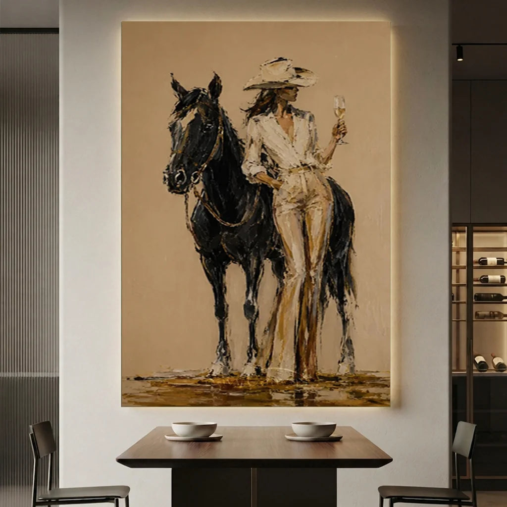 Vintage_Americana_Art_Wine_&_Horse_Cowgirl-for-elegant-restaurant-wall-decor-06.webp