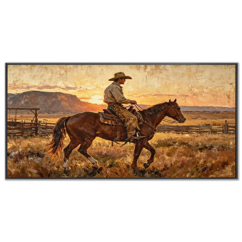 Vintage_Americana_Sunset_Cowboy_Ride-black-frame-03.webp