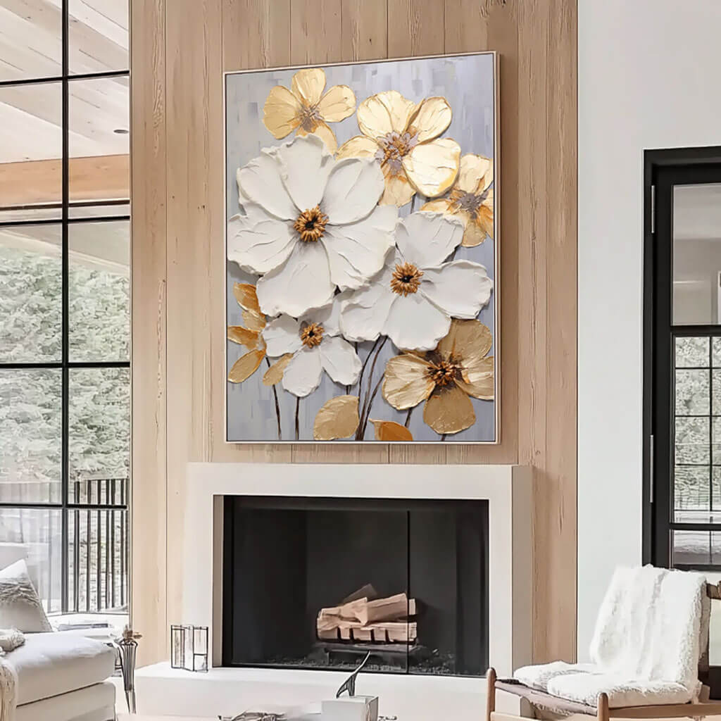 Elegant 3D Flower Canvas Art | Contemporary Floral Decor #AA 032